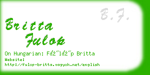 britta fulop business card